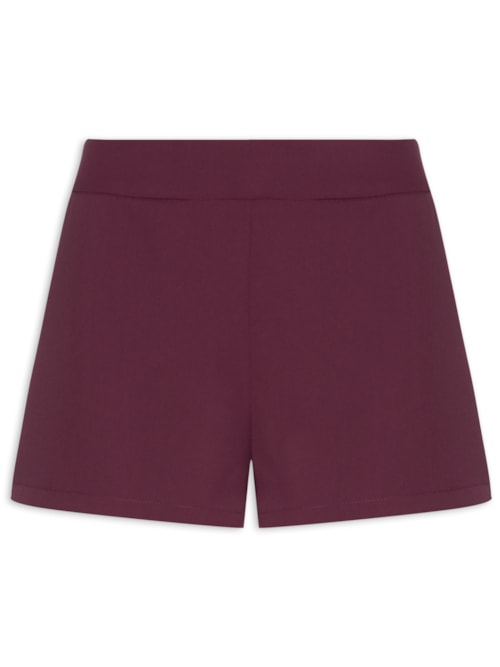Short Feminino Cintura Alta em Alfaiataria - Vinho