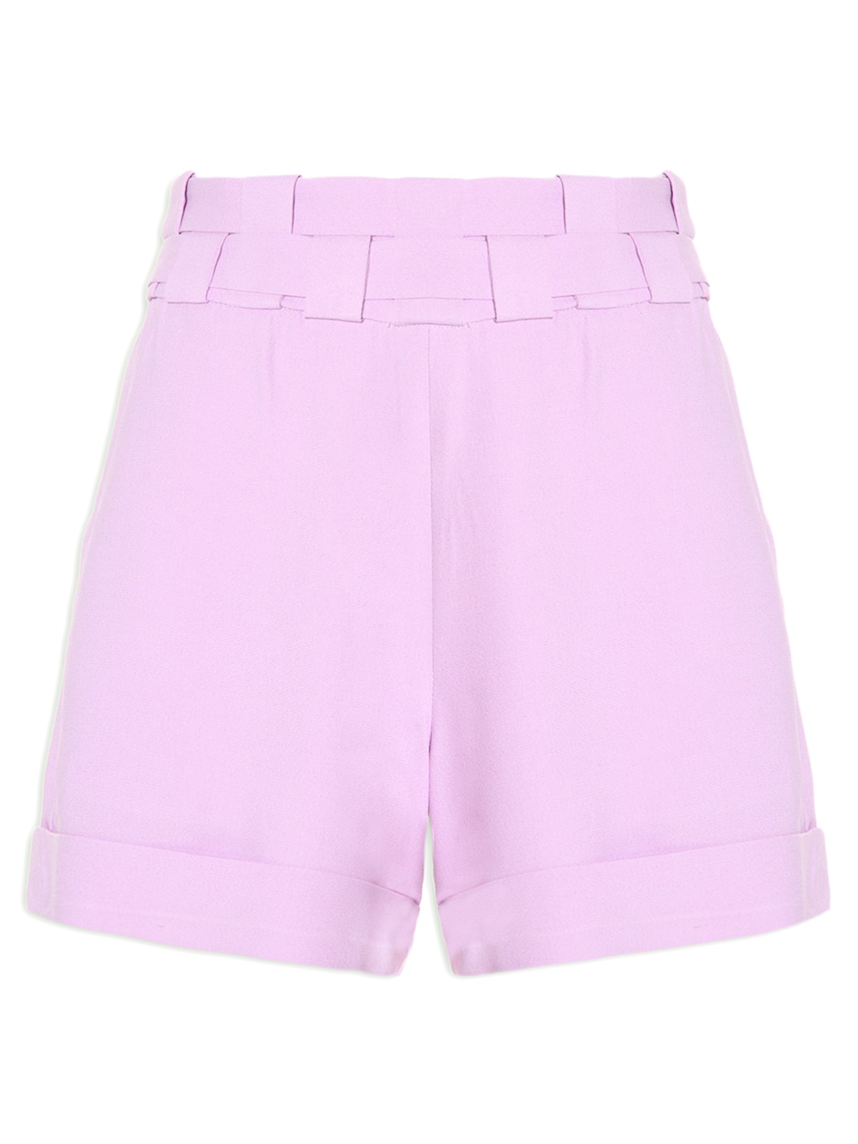 Short Feminino Cintura Alta Em Crepe - Rosa