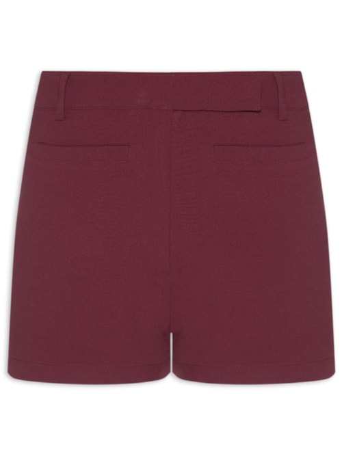 Short Feminino Cintura Alta Em Crepe - Roxo