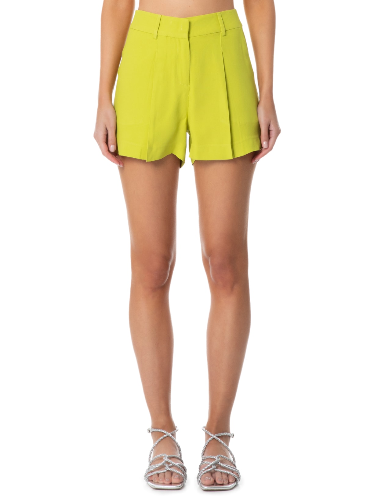 Short Feminino Cintura Alta Em Crepe Verde '2Essential