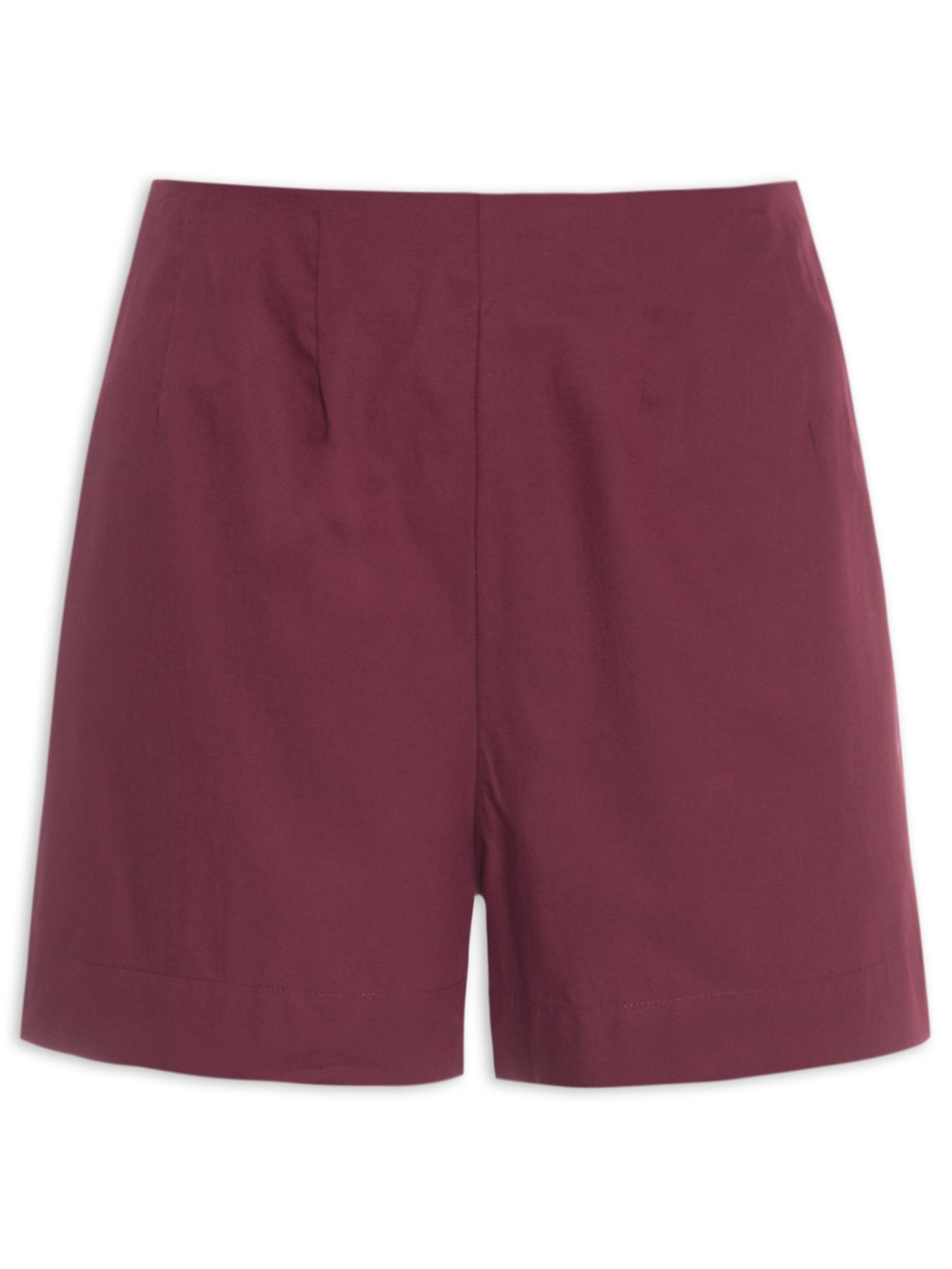 Short Feminino Cintura Alta Tricoline - Vinho