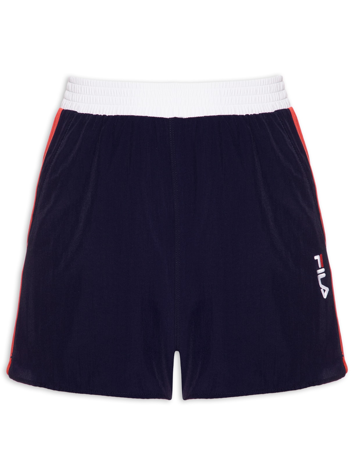 Short Feminino Color Block Letter Azul Fila
