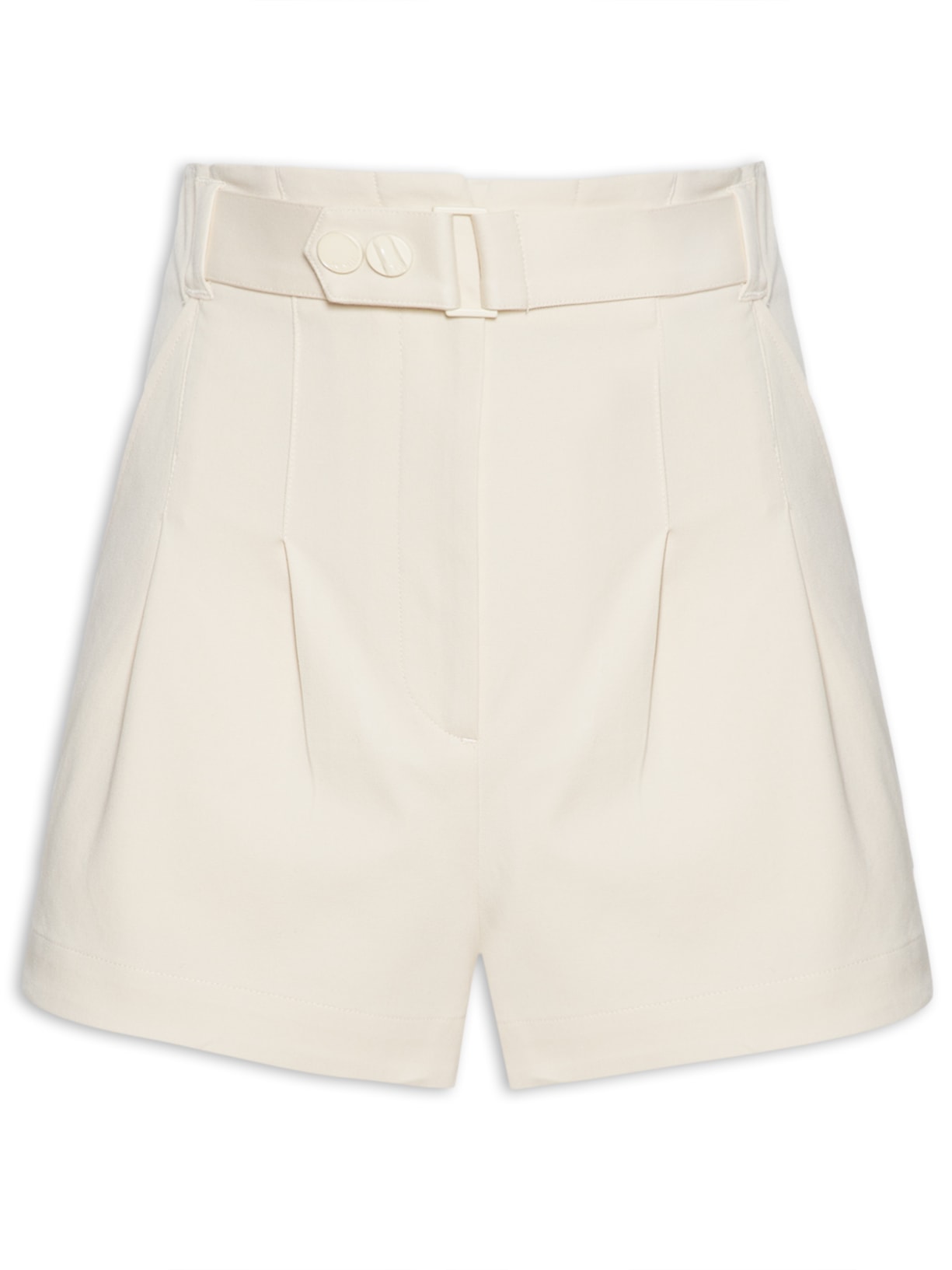 Short Feminino Com Cinto Bege Manha - Bege