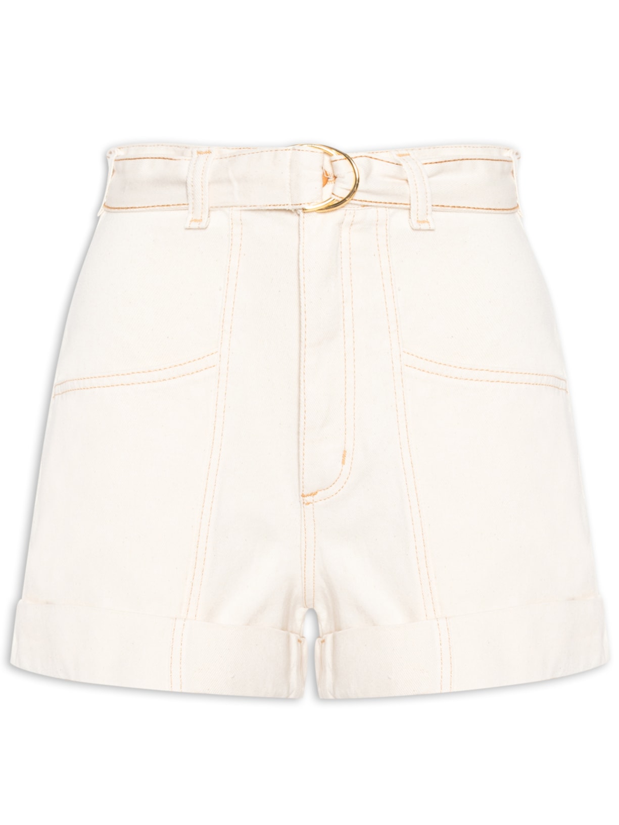 Short Feminino Com Cinto - Off White