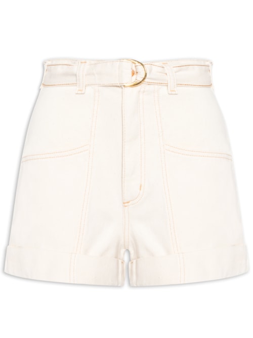 Short Feminino Com Cinto - Off White