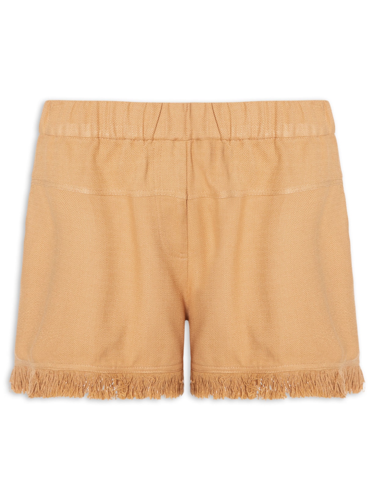 Short Feminino Com Franja Bege Dress To