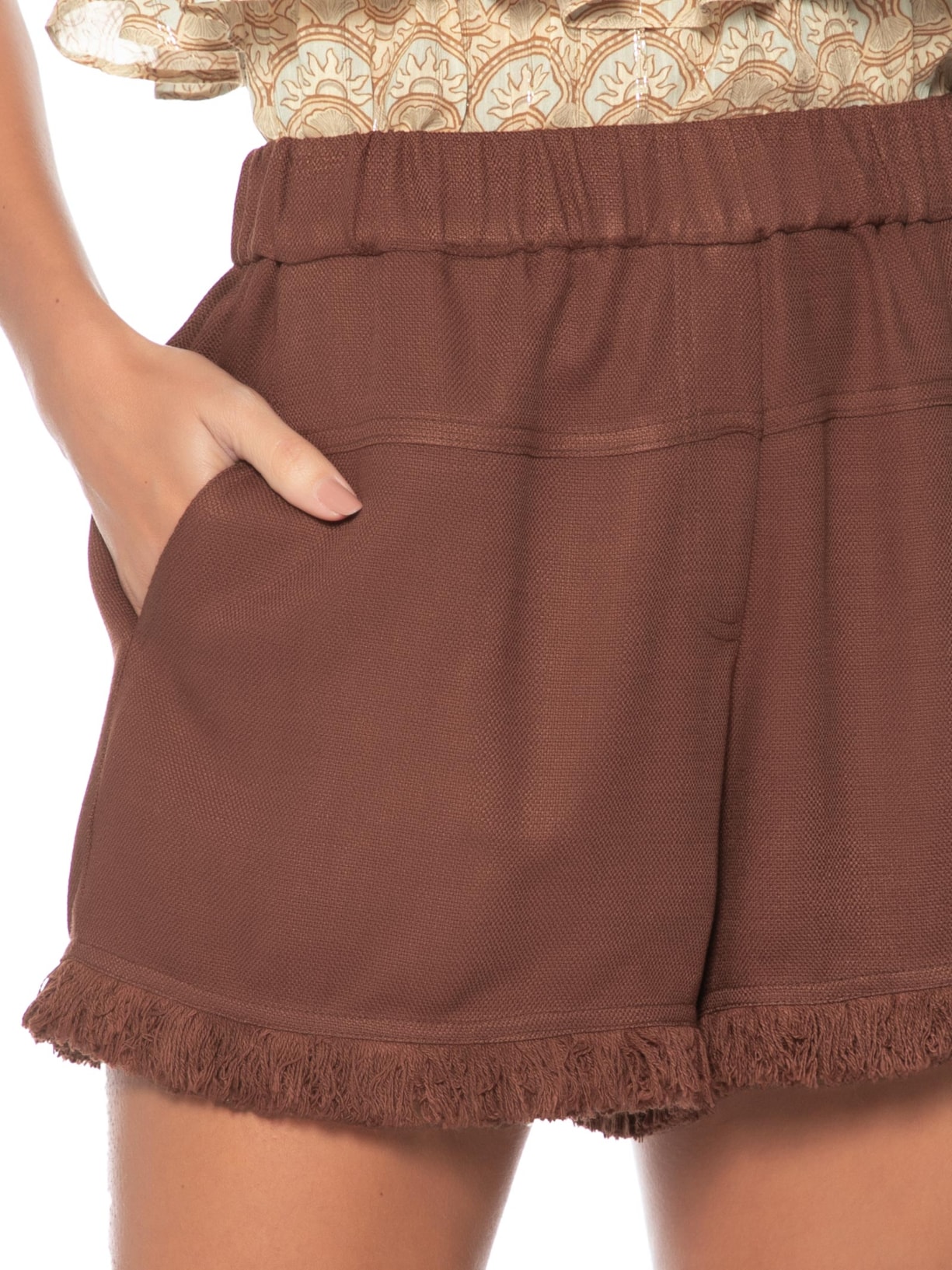 Short Feminino Com Franja Branco Dress To