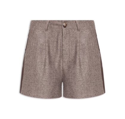 Short Feminino Com Pregas - Marrom