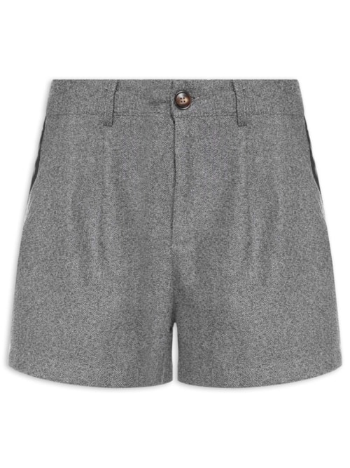 Short Feminino Com Pregas - Preto