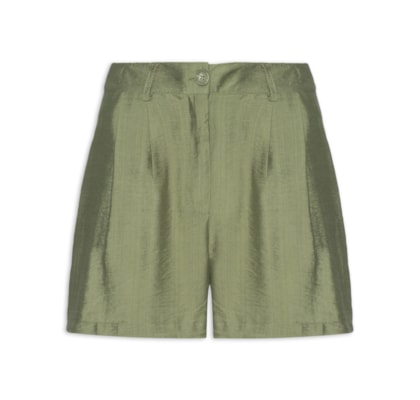 Short Feminino Com Pregas - Verde
