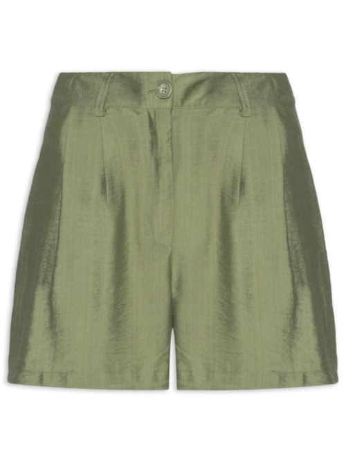 Short Feminino Com Pregas - Verde