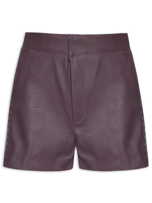 Short Feminino com Trançado nas Laterais - Roxo