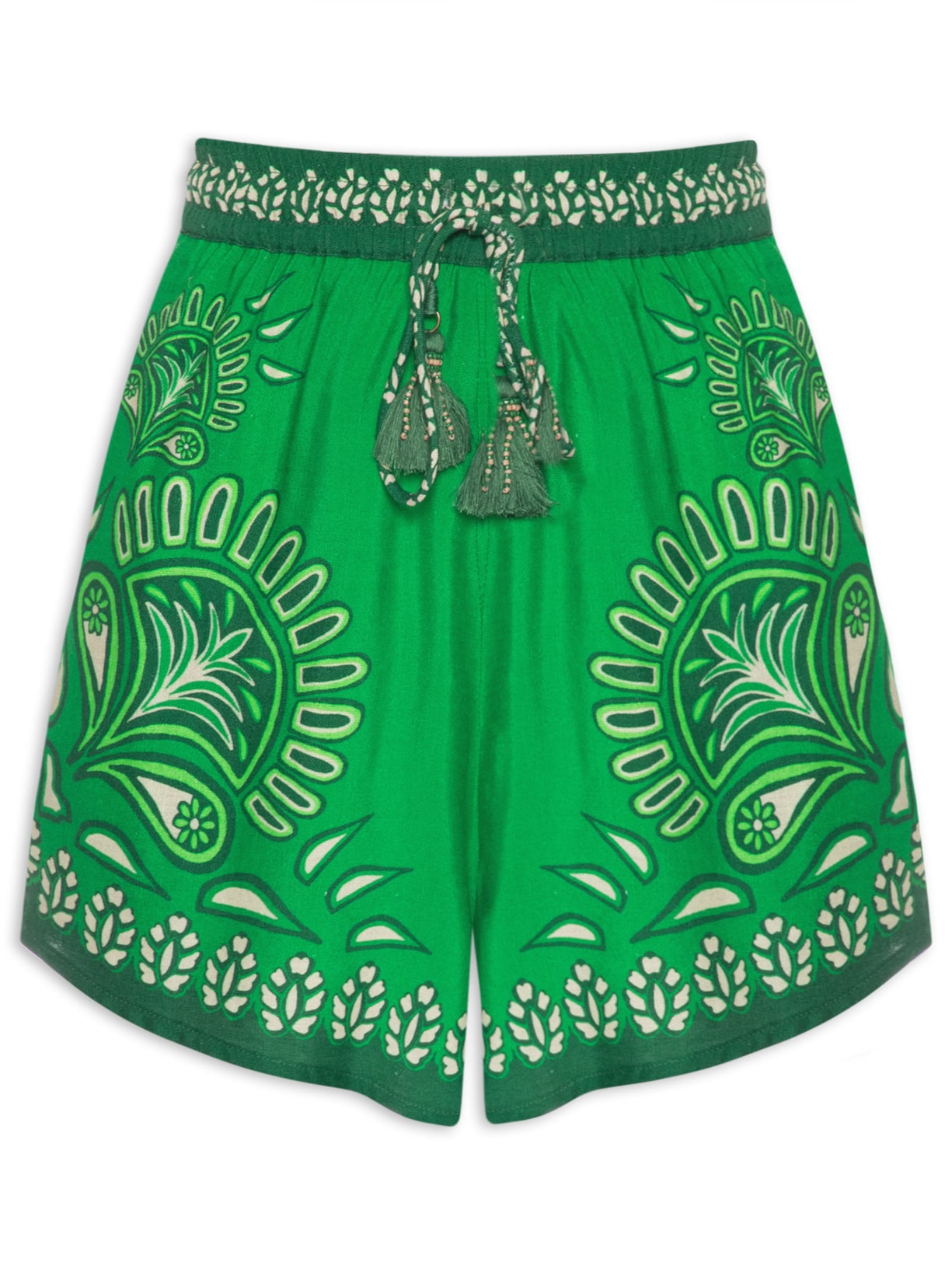 Short Feminino Coqueiral Boho Verde Farm