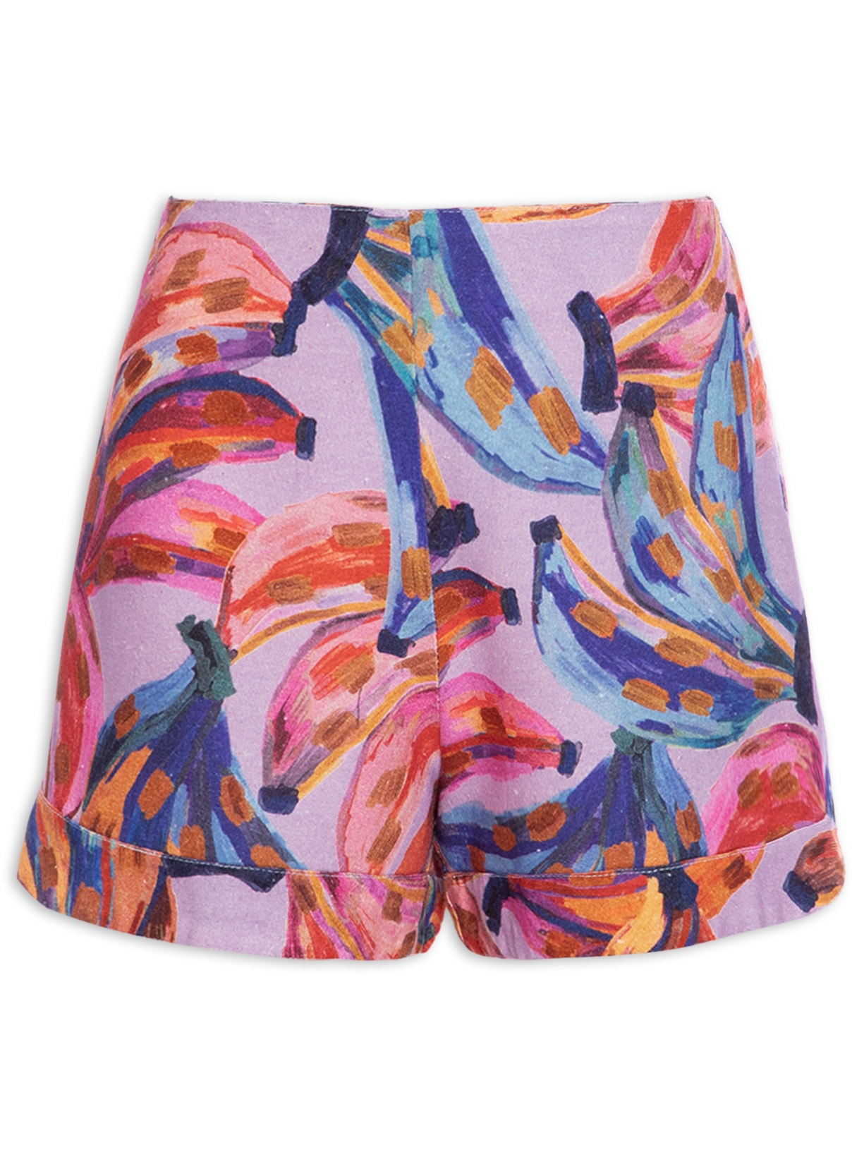 Short Feminino Cor De Banana Roxo Farm