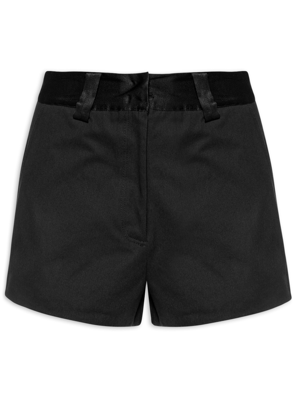 Short Feminino Cós Alfaiate Preto Animale Jeans