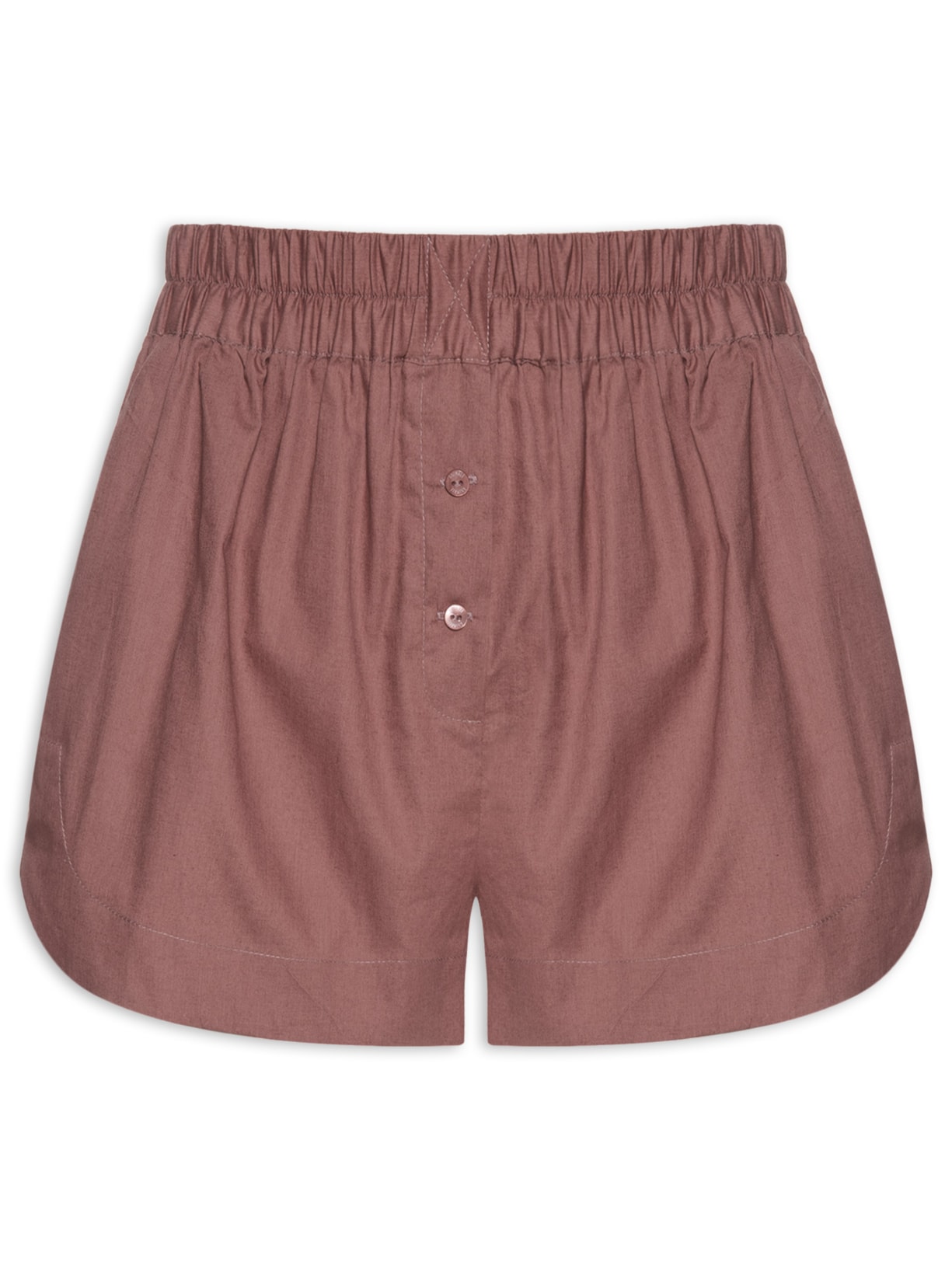 Short Feminino Cós Elástico - Marrom