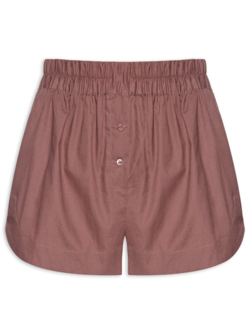 Short Feminino Cós Elástico - Marrom