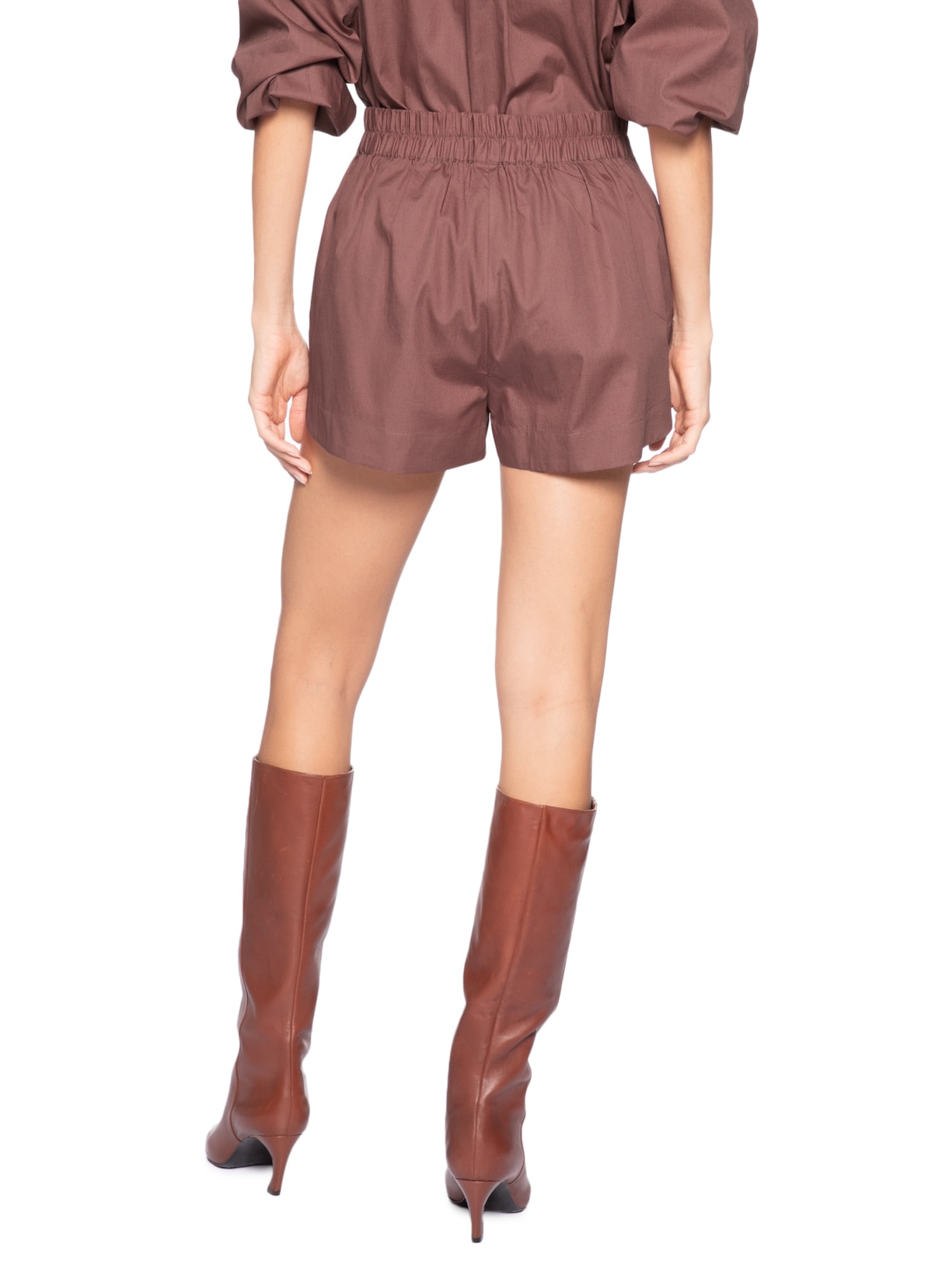 Short Feminino Cós Elástico Marrom Animale