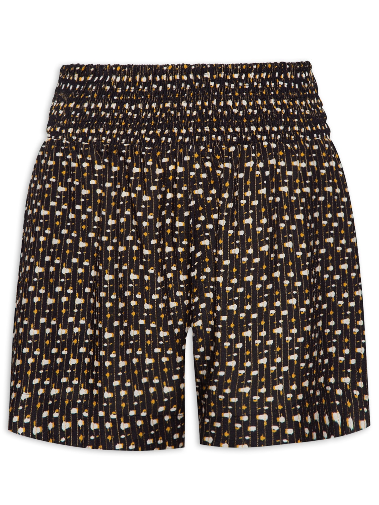 Short Feminino Cós Lastex Textura Solieil - Preto