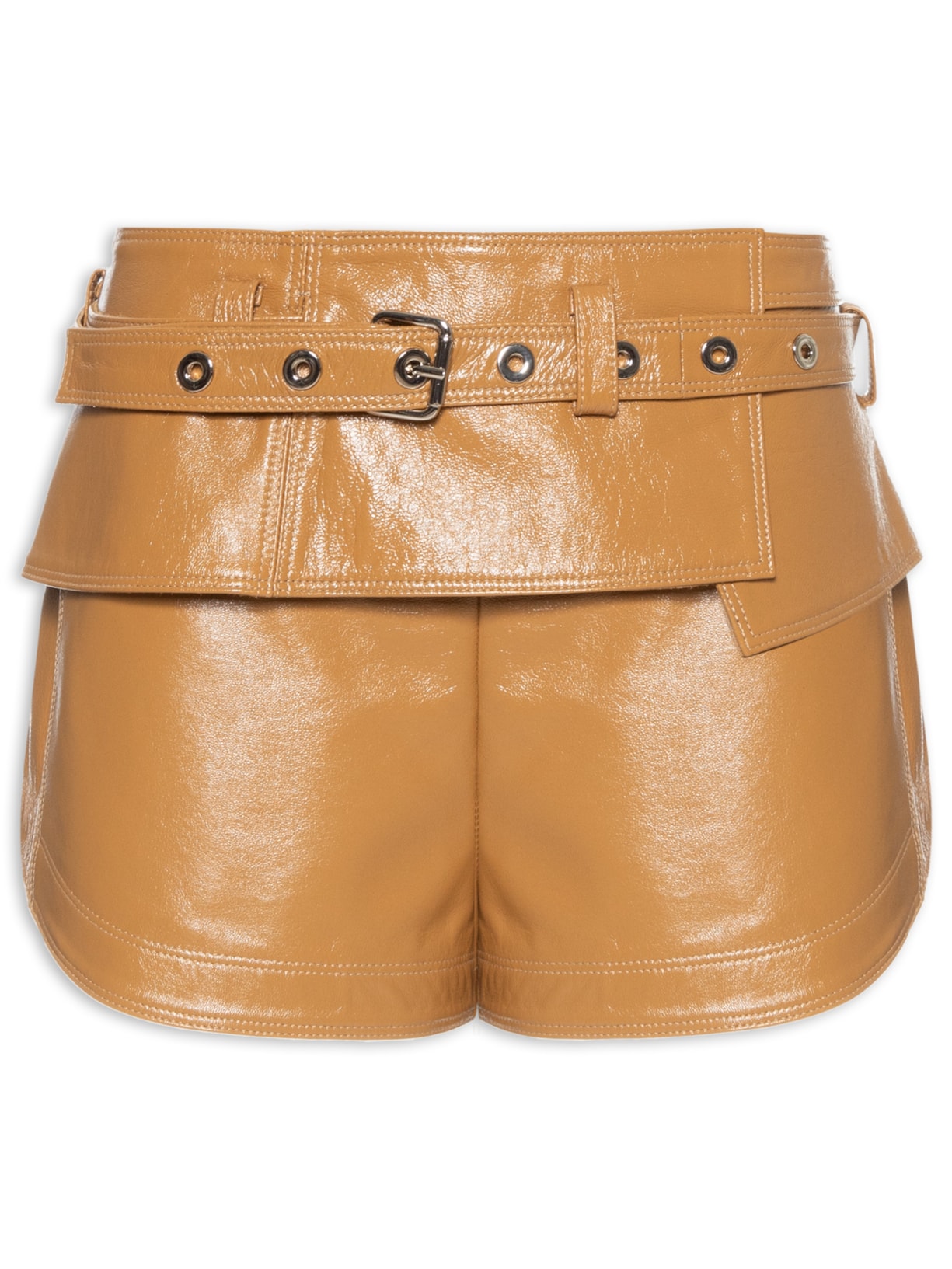 Short Feminino Couro Stefany - Marrom