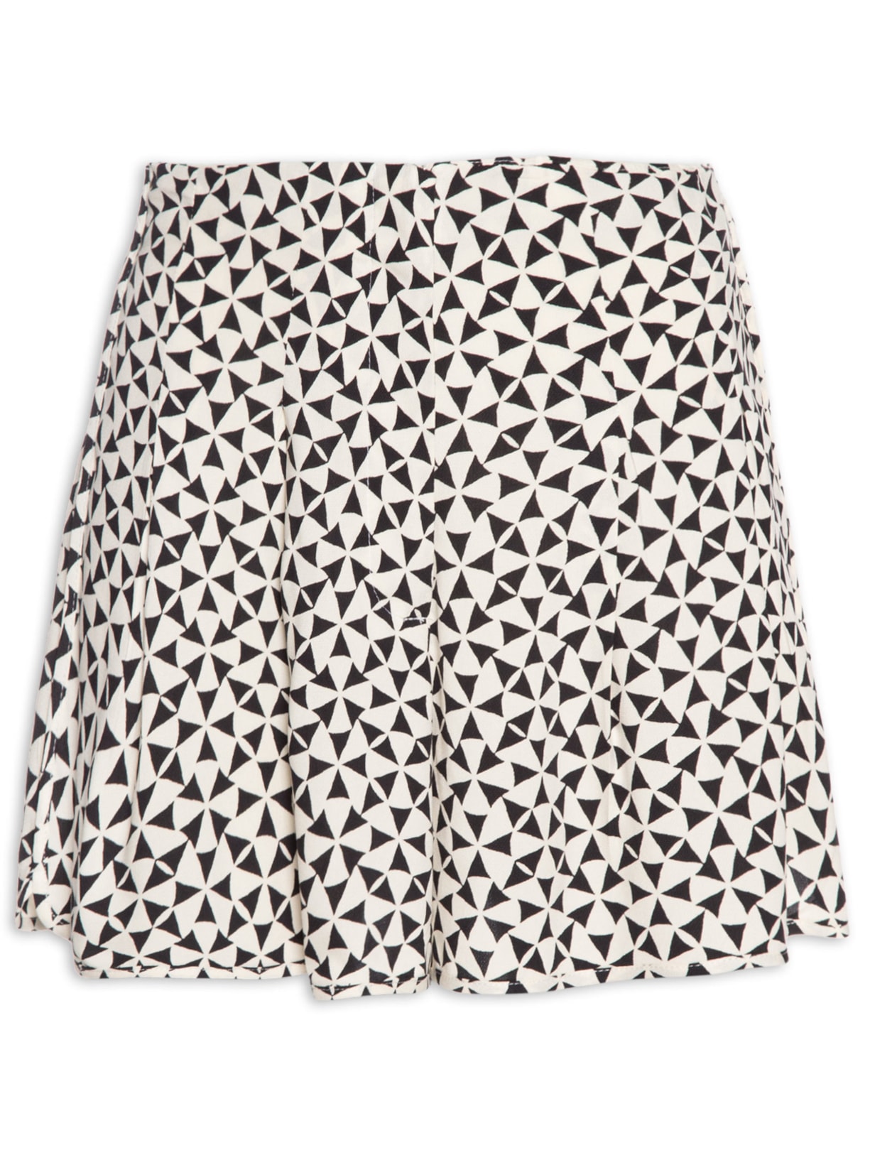 Short Feminino Crepe Estampa Vento - Preto