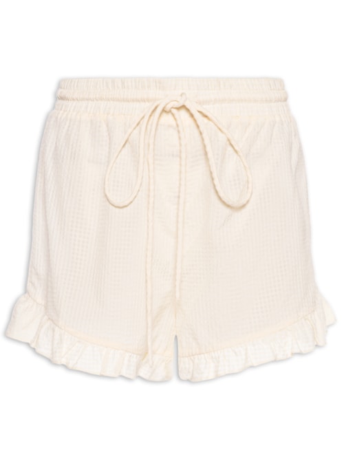 Short Feminino Crinckle Zizi - Bege