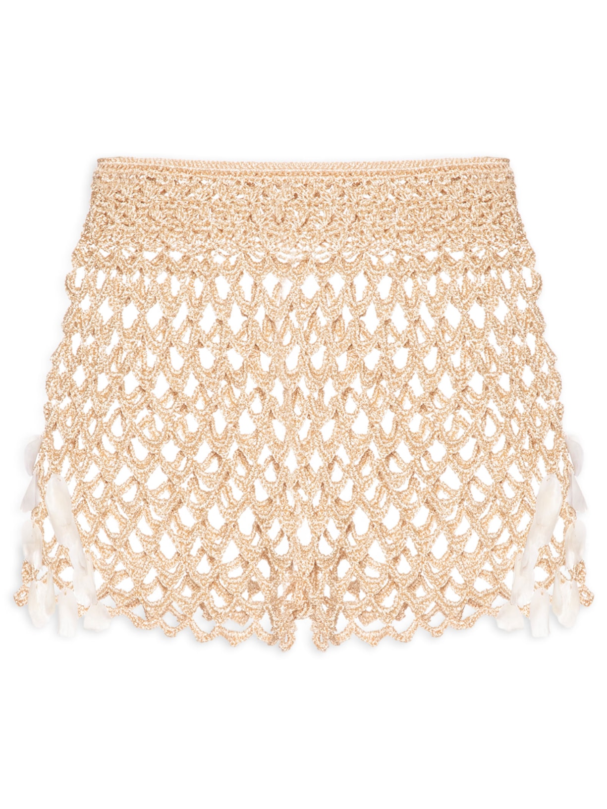 Short Feminino Crochê Iara Bege Carnavália