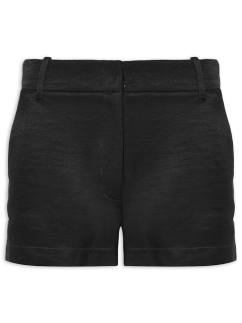 Short Feminino Curto Alfaiataria - Preto
