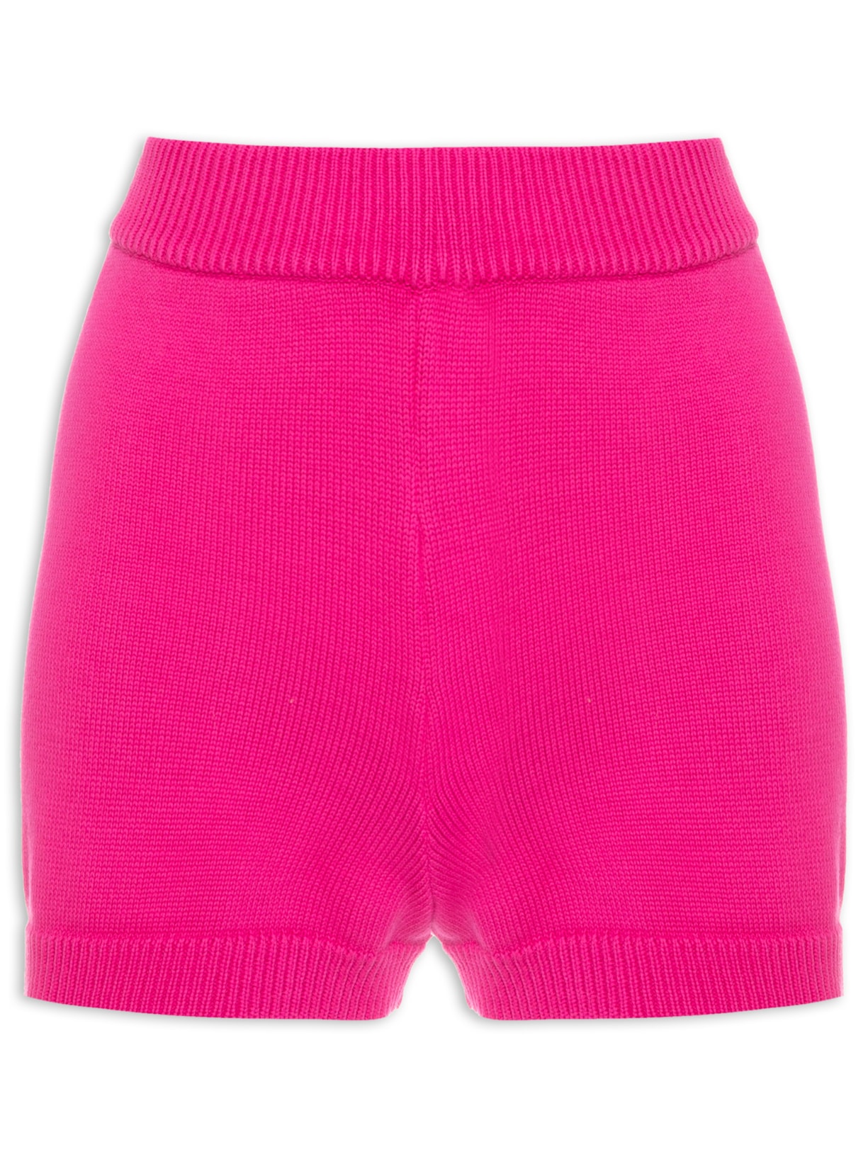 Short Feminino Curto Em Tricot - Rosa