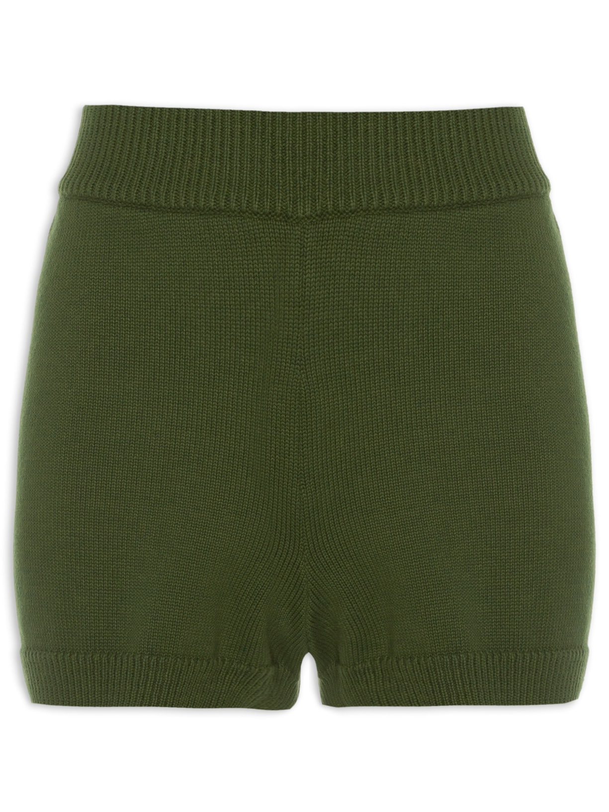 Short Feminino Curto Em Tricot - Verde