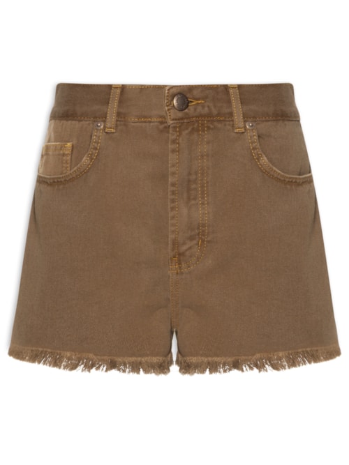 Short Feminino Curva Sarja - Marrom