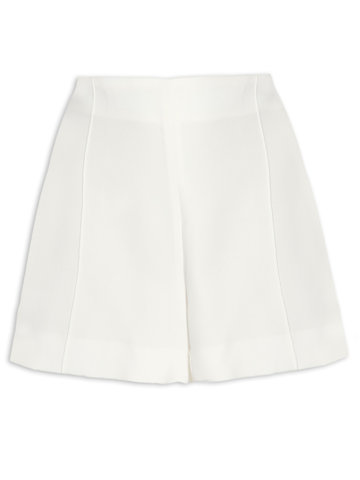 Short Feminino De Crepe Com Nervura - Branco