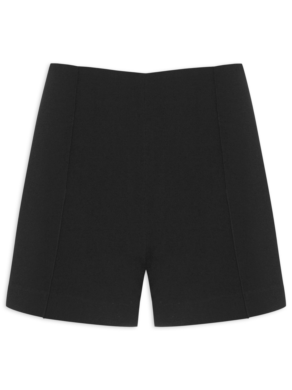 Short Feminino De Crepe Com Nervura - Preto