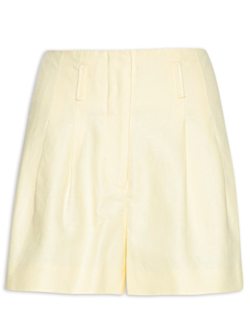 Short Feminino De Linho Manha - Amarelo
