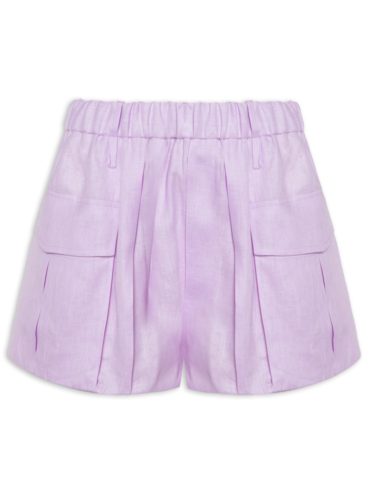 Short Feminino De Linho Vintage - Lilás