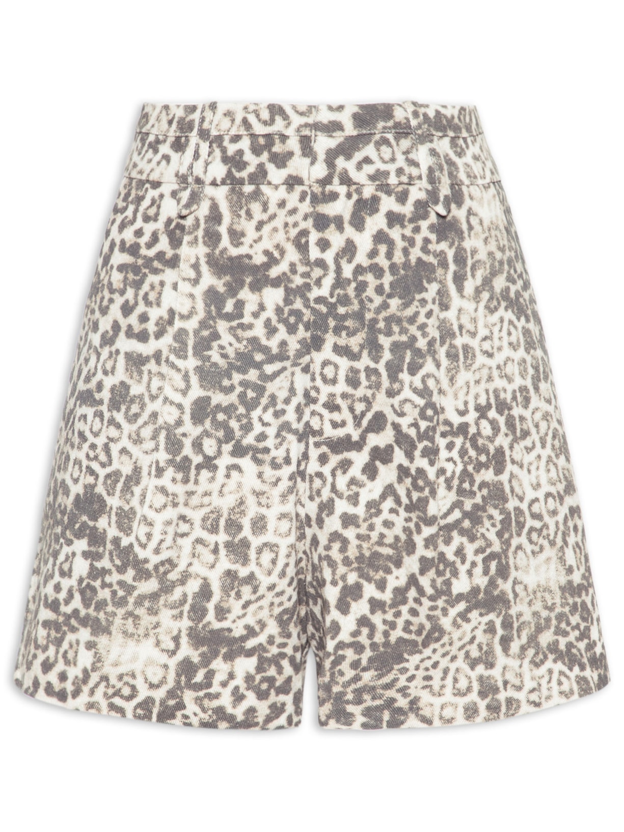 Short Feminino de Sarja Estampa Onça Marrom Animale Jeans