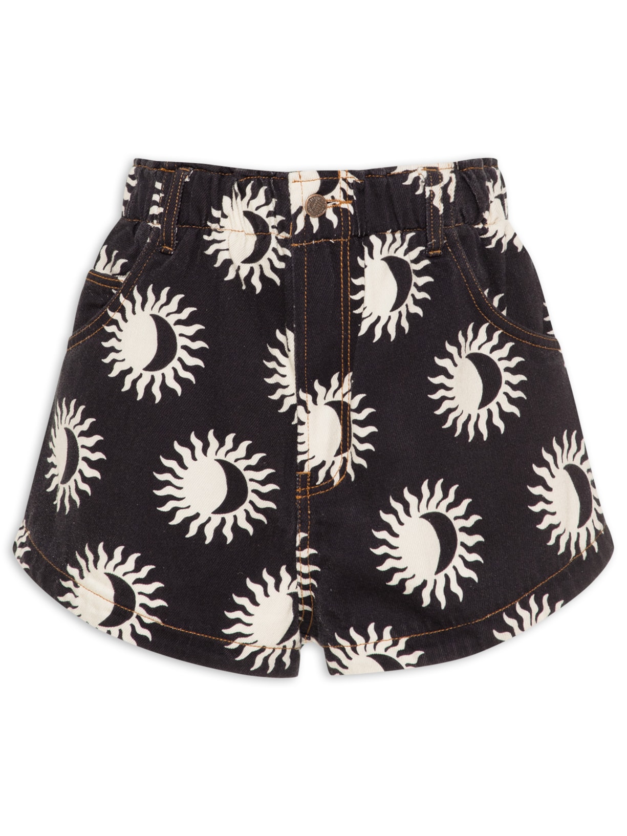 Short Feminino De Sarja Maré De Sol - Preto