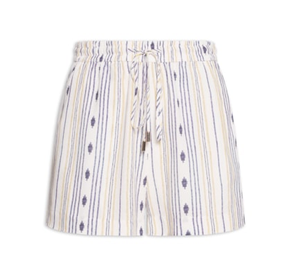 Short Feminino Elástico Fraldado - Branco