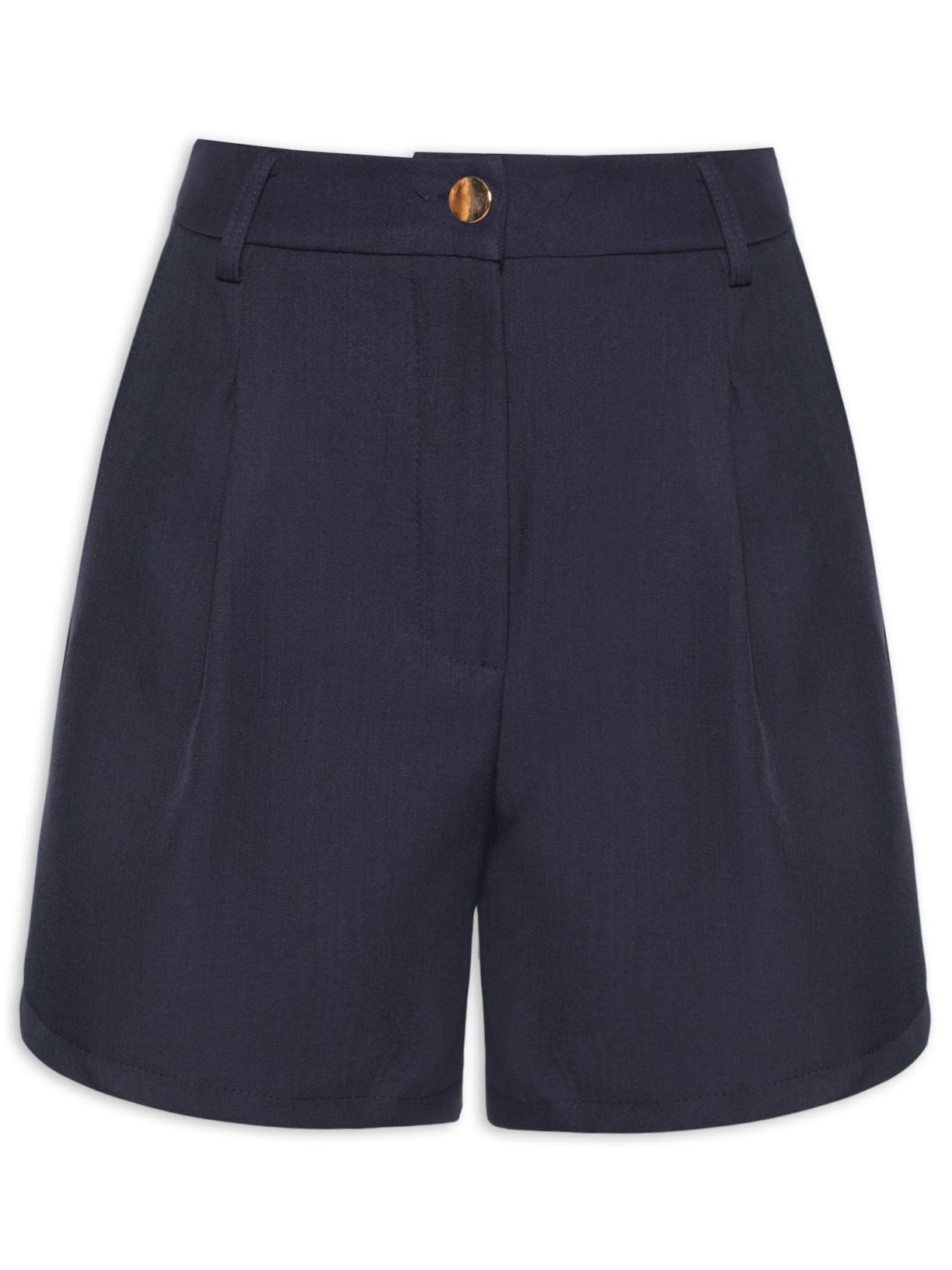 Short Feminino Em Alfaiataria - Azul