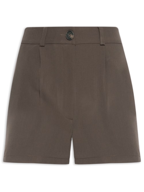 Short Feminino em Alfaiataria - Marrom