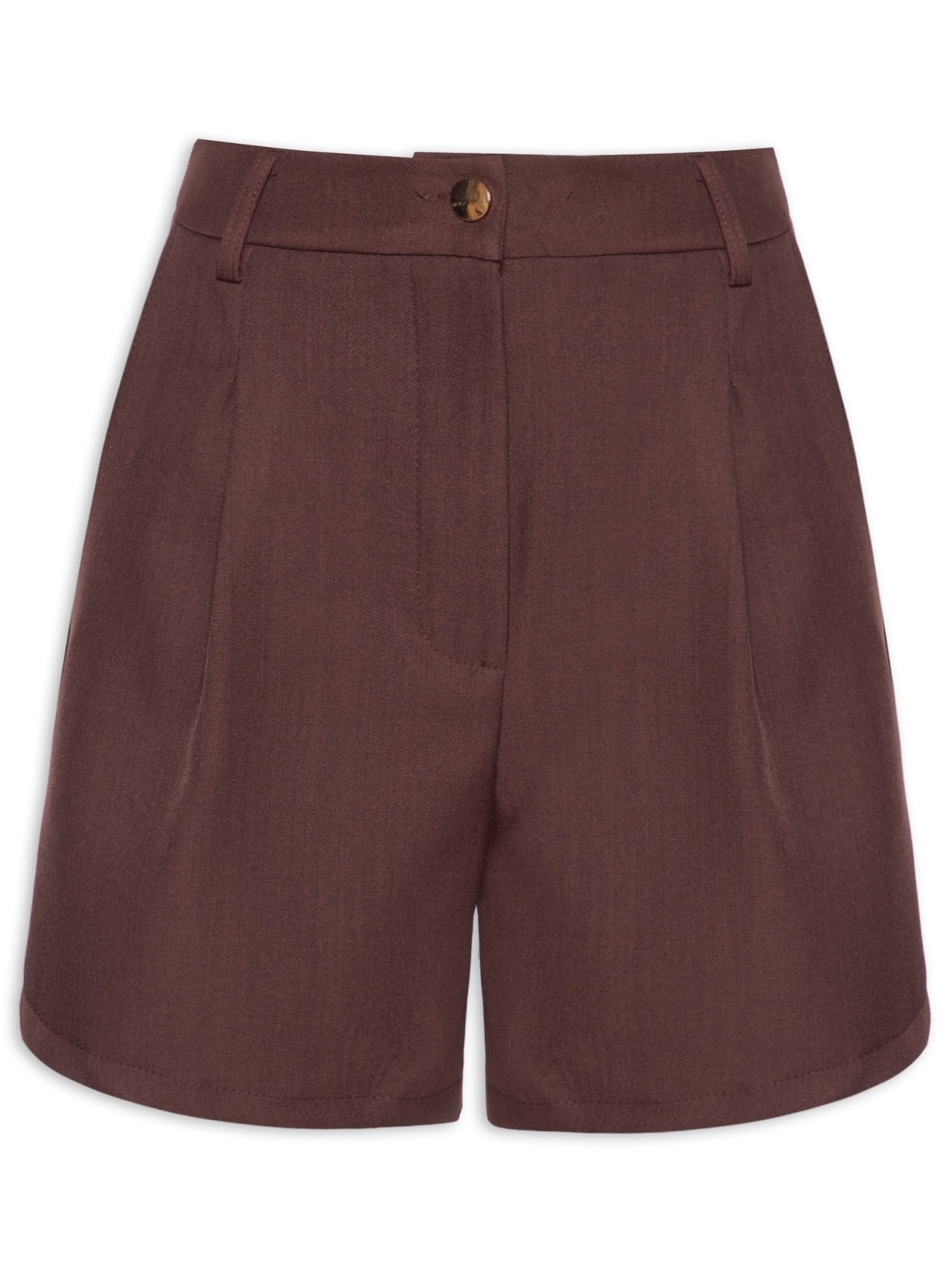 Short Feminino Em Alfaiataria Marrom '2Essential
