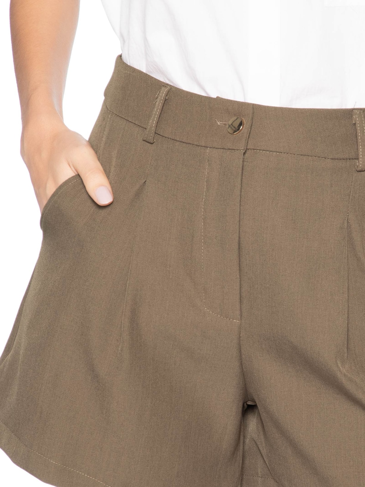 Short Feminino Em Alfaiataria Verde '2Essential