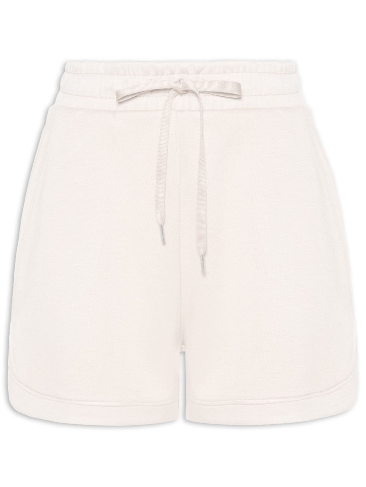 Short Feminino Em Moletom Bege Basiq