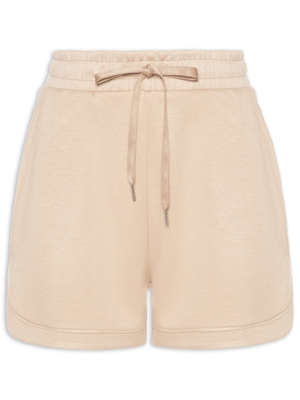 Short Feminino Em Moletom Bege Basiq
