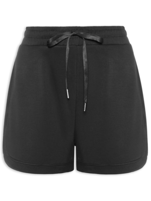 Short Feminino Em Moletom - Preto