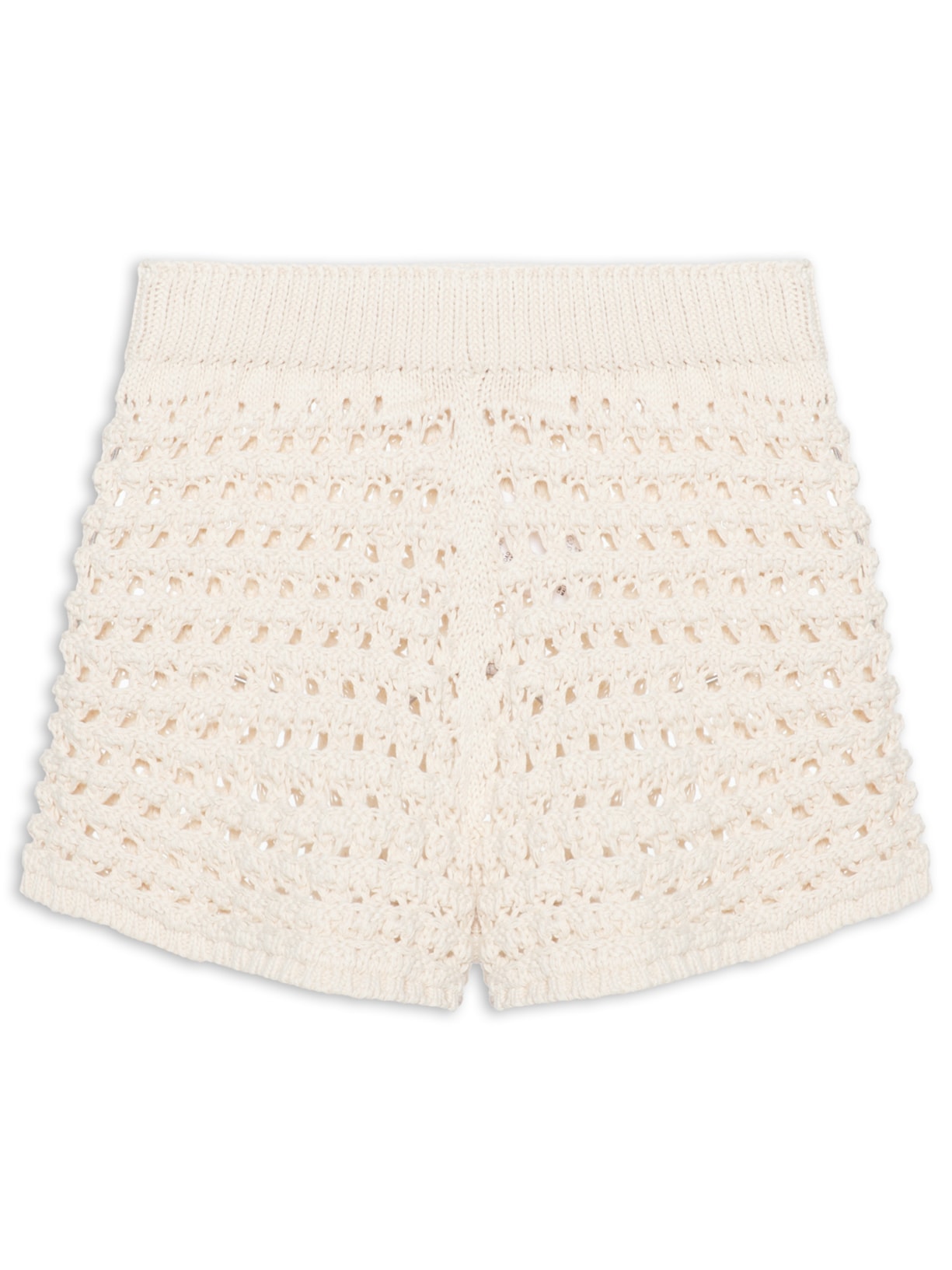 Short Feminino Em Tricot - Bege