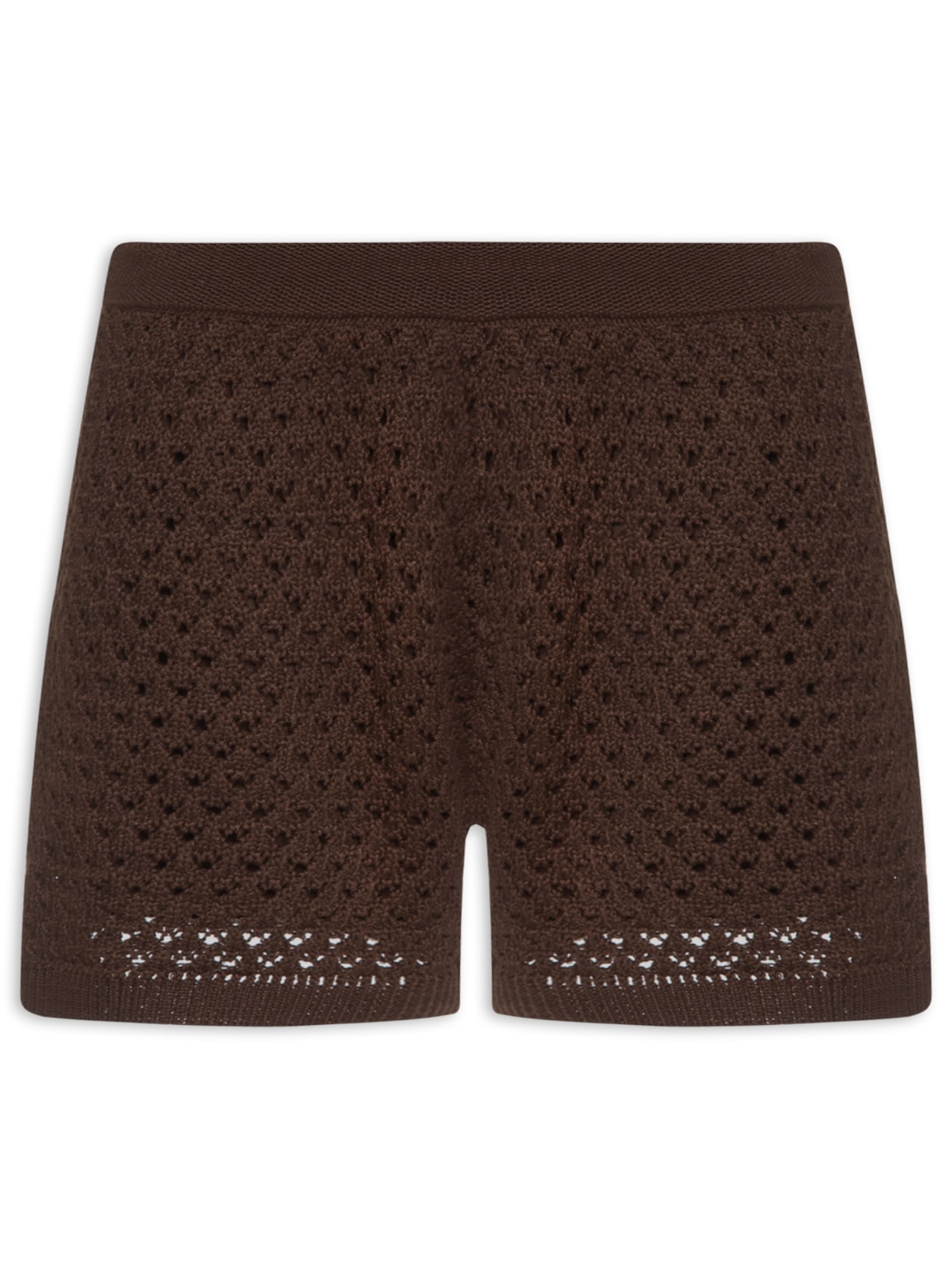 Short Feminino Em Tricot Marrom Market 33