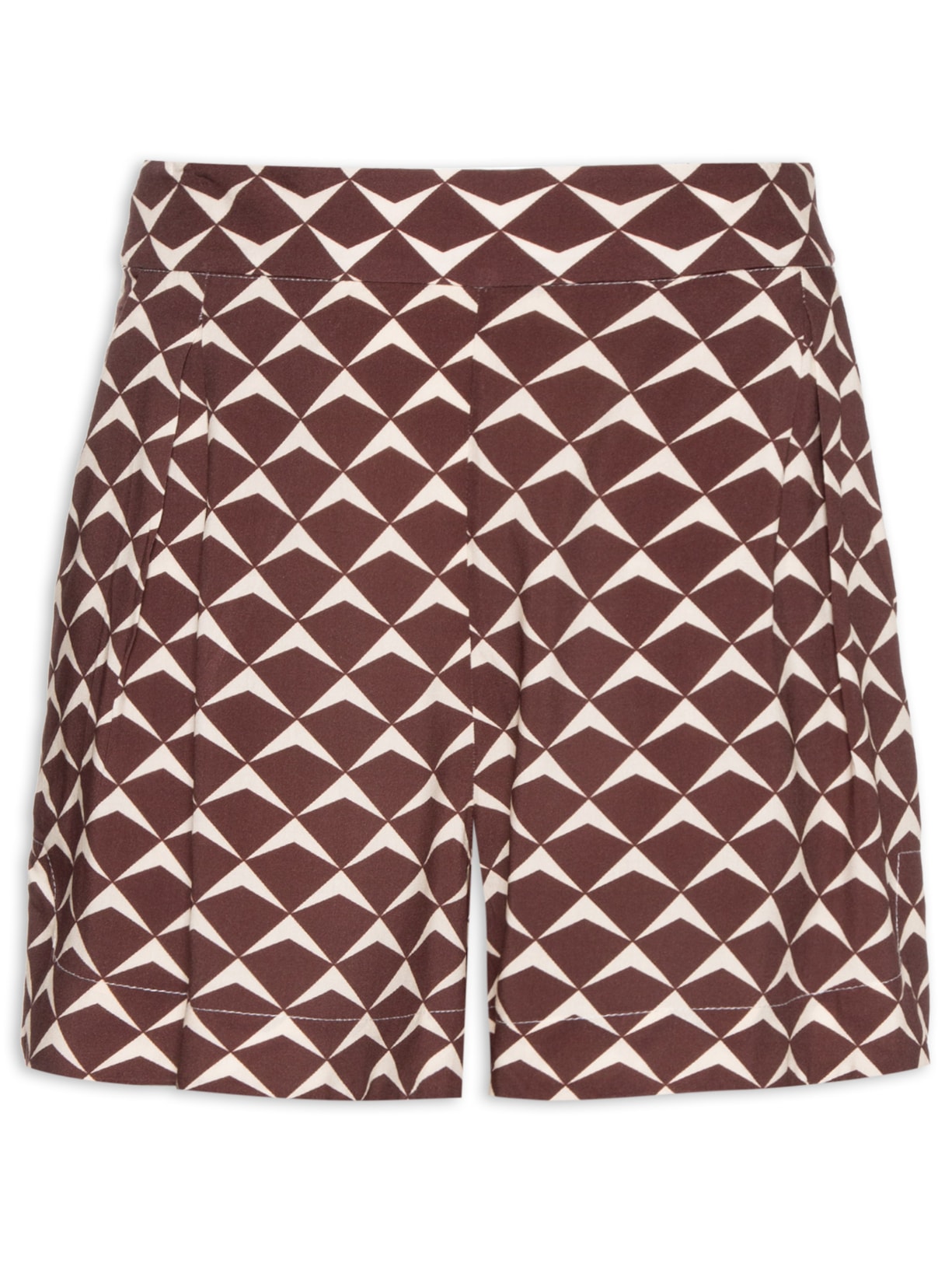 Short Feminino Estampa Asa Delta - Marrom