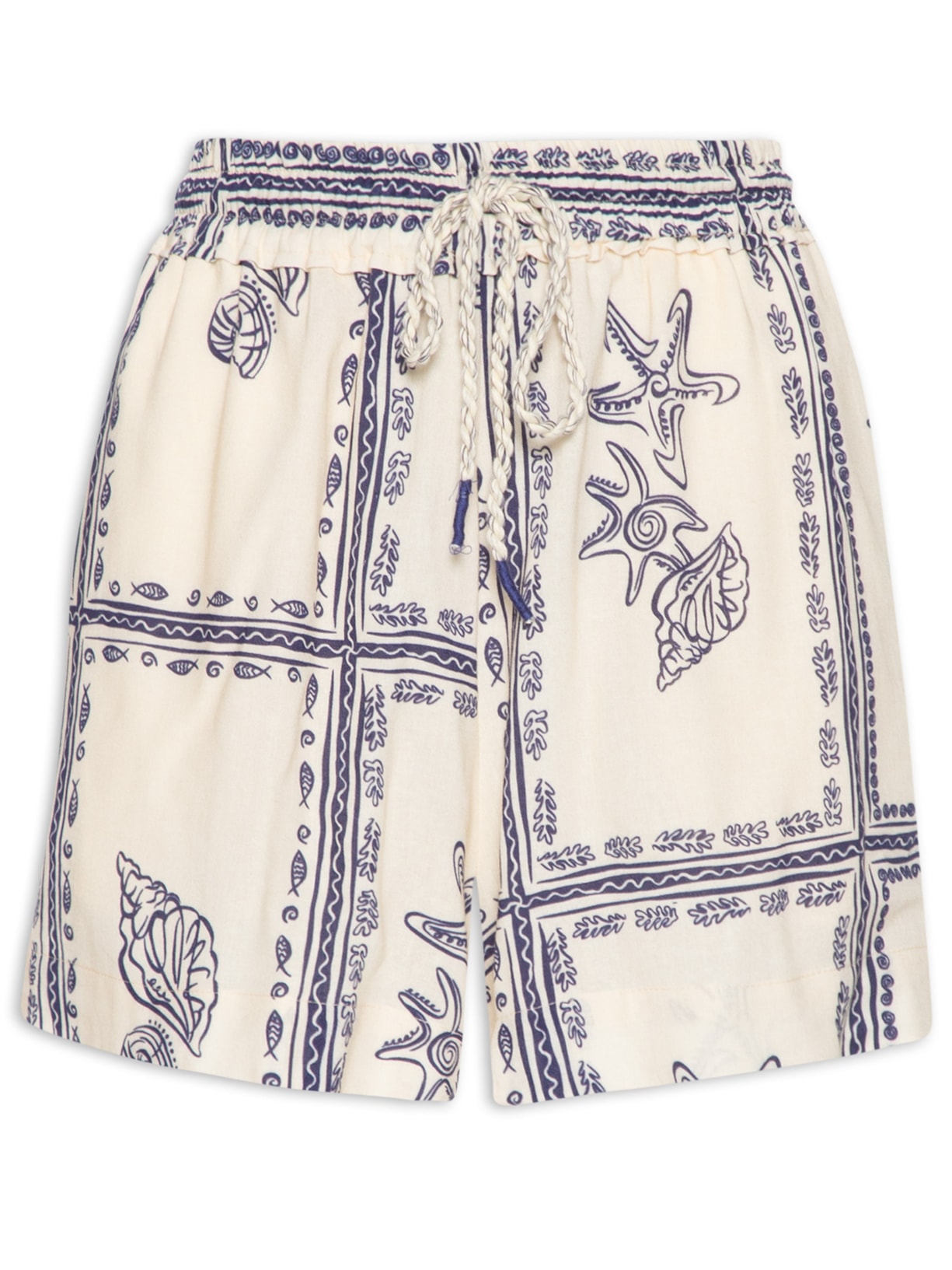 Short Feminino Estampa Náutica - Azul