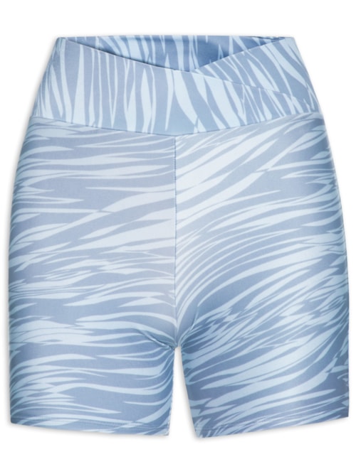 Short Feminino Estampado - Azul